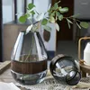 Vase Lightury European Art Creative Glass Vase Vase Raised Living Room Table Model Flower Decoration