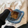 Borse da sera 2024 Arrivo jean vintage borsela intrecciata maniglia top borsetto della catena di designer spalla di denim per donne