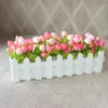 Wooden Flower Pot Fence Plant Basket Container Planter Home Garden Wedding Decor Vegetable Small Fence Christmas Decoration