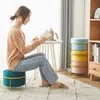 Möbler mobil rundpallar kökpall kreativ stol för fritid nordisk sko byte av pall flanell säte hemtillbehör
