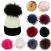 8cm Falso Hairball Hatball Ball Diy Luxury Fur Faux Fox Handmade Hair Multicolor Knit Hat Roupas Acessórios de Roupa Com Branco de Borracha