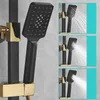 Termostatisk duschuppsättning Hunnise Quality Brass Bathtub Mixer Faucet 8 tum Rainfall Dusch Head Black Gold Digital Shower Set
