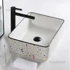 Small Family Bathroom Sinks Square Art Table Basin Ceramic Bathroom Washbasins Simple Nordic Balcony Washing Sinks Kitchen