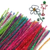 100pcs/lot Long 30cm Glitter Chenille Stems Pipe Cleaners Kids Toys DIY Handicraft Materials for Creative Kids Educational Toys