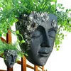 Vases Head Wall Planter Resin Face Pot pour succulent fleur montée montée à montée intérieure extérieur fleur décor de maison Plantes mignonnes