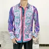 Casual shirts voor heren Spring Men Dress Hipster Lange mouw Fancy Luxury Design Barokke bloemenprint Wedding Party Prom