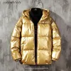 Women's Down Women Hooded Parkas Fashion Glossy Large Size Loose Puffer Jacket Female Autumn Winter Couples Short Parka