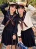 Anbenser Japanese School Uniforms S-XXL Student Girls Navy Costume Women Sexy Beige JK Suit Sailor Blouse Pleated Skirt Set