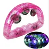 Jouet rave LED clignotant Tambourine LED Light Up Sensory Toy for Kids Musical Instrument Shaking Noisemakers Concert Parties Shaking Toys 240410