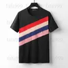 Дизайнерские бренды Мужские футболки классические футболки Summer London England полосатая клетчатая сетка Простая круглая лоскута с твердым цветом Черный белый фут