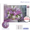 Everysher Diamond Painting Flowers Full Square Mosaic Rhinestones Picture New 2023 Diamond Embroidery Lilac Lavender Wall Art