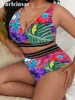 0xL - 4xl Neu gedruckter Bikini Plus Größe großer Badebekleidung Frauen Bikini Set Badeanzug V3893