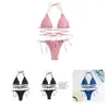 Femmes de maillot de bain Beachwear Bikini ensemble Slim Fit Pladed Chic confortable Femmes Swimwear