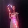 Party Decoration Ruoru 1 Piece Belly Dance LED Crutches White Color Walking Stick Accessories Stage Qerformance Props Shining Cros308m