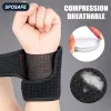 1Piece Sports Adjustable Breathable Wrist Brace Wrap with Spring Support for Basketball Gym Training Safety Hand Bands Men Woman