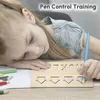 Montessori Eğitim Ahşap Oyuncak Çocuklar Erken Öğrenme Yazım Mektubu Dijital Geometetik İzleme Groove Tahtası Kalem Kontrol Eğitimi