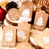 50Sets Noel Hediye Etiketleri Kraft Paper Etiket Etiketi Parti DIY Fiyat Etiket Hediye Hediyesi Hediye Hediye Hediye Kutusu Asma Etiket Giysi Etiketleri
