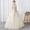 Robes de fête Light Champone Sweat Long Off épaule Lady Girl Femmes Princesse Princesse Brides Banquet Prom Dress Robe