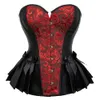 Sexy corsé bustier top blusa estampada lencería floral vintage overbust corset patrón gótico corsetto