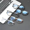 Солнцезащитные очки рамы винтажные круглые чистые титановые очки мужчина может соответствовать миопии рецептурные оптические очки рамы