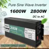 순수한 사인 웨이브 인버터 12V 24V 48V 60V DC -AC 220V 800W 1600W 2800W 전압 변환기 휴대용 차량 주파수 변환기