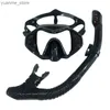 Duikmaskers QYQ Professional Snorkel Diving Mask en Snorkels bril bril bril Duiken Zwemmen Easy adembuisset snorkelmasker Y240410Y240418E73A