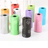 8 rouleaux / 120pcs animaux de compagnie nettoyage des fournitures de chien imprimé chats poubelle sacs de recharge