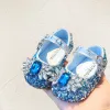 Кроссовки 1116 см высококачественных девочек -девочек Первые ходьбы на день рождения Twinkle Crystal Soft Toddler Shoes для осени 03 -й младенцы.