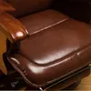 Massage liggende baas voorzitter Leather Executive Chair Solid Wood Swivel Computer stoel Home Lift Bure stoel