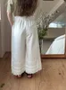 Pantaloni di moda per le ragazze estive del design della moda estate permanenti in pizzo francese dritto pantaloni gamba larga 2024 bianco solido