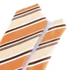 Bow Ties Men Suits Men's Neck Tie For Wedding Striped Necktie Groomsmen Fashion Tangerine Women Good Gifts Gravatas