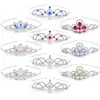 Hårklämmor Barrettes 3st Set Girls Princess Rhinestone Crown Colorful Crystal Tiara Pannband för barn brud bröllop smycken acce239i