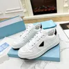 Designer Femmes Prads Skate Chaussures Downtown Le cuir baskets en cuir tissu lace up woman Flat Training Running Shoe 23423