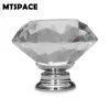 MTSpace 20 30 40mm Diamond Shape Clear Crystal Glass Diamond Cut Door Knobs Kitchen Cabinet Draws Knobs Screw Handtag Hårdvara