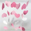 Neue Kartenpapier Girlande Pink Weiß Gold Glitter Kreis Polka Punkte Papier Girlande Party Banner Home Dekoration