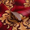 Damask rosso di lusso Wllpaper retro 3d stereo sfondi floreale europeo Damasco da letto damasco soggiorno divano sfondo ktv murale murale