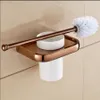 Heiße Gold/Chrom-/antike Bronze -Messing -Toilettenreinigung Pinsel tragbarer Toilettenbürste Halter gebogen