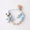 1pc Pacificier Clip de chaîne de nappe personnalisée Baby Teether Gift Goding Wooden Rodent Mindemder Perle Silicone Beads Childen's Goods