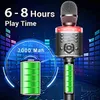 Mikrofone Karaoke Mikrofon Bluetooth Wireless tragbarer Gesangsmaschine mit Magic Sound LED -Licht geeignet für Home KTV -Partys Erwachsene/Kindergeschenkesq
