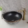 Kemaidi Avrupa Vintage Stil Lavobo Çin Sanat Seramik Yıkama Havzası Banyo Tezgahı Üst Banyo Lavabo Yeşil Yıkama Havzası