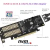 Cartes 3 en 1 NGFF et MSATA SSD Adapter Card, M.2 NVME à PCIE / M.2 SATA SSD TO SATA III / MSATA TO SATA Converter Express Card