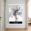 Canvas HD Prints World Cities Map Painting стены на стенах.