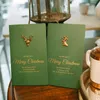 4 PCs Gold geprägte Chrismas -Karten -Grußkarten Frohe Weihnachten Party Einladungen Schreiben Begrüßungskarten mit Umschlagaufklebern