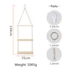 Wall Decorative Shelf Household Wall Wood Swing Hanging Rope indoor Mounted Floating Shelves Plant Flower Pot outdoor decoration