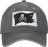 Boll Caps Black Pirate Flag Baseball Cap - Justerbar tvättad bomulls vintage pappa hatt unisex rolig