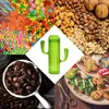 زجاجات التخزين Cactus Candy Jar Green على شكل زجاج مخطط شاي القهوة للمطبخ