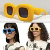 Acetate inflatable rectangular sunglasses Nylon expansion beach UVB protection eyeglasses Club disco Thick women men designer glas199G