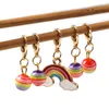 5 -stcs handgemaakte brei -steekmarkers Multicolor Rainbow Email Lobster Clasp Haken Latch Naald Clips Women Diy Sewing gereedschap