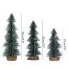 15/20 / 25 cm Mini arbre de Noël Pigin de neige blanche en plastique en bois miniatures figurines cadeaux de Noël ornements pour décoration de table d'accueil