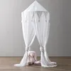 Kid Baby Solid Color Bed Canopy Triangle Tassel Edges Hanging Mosquito Net Tent